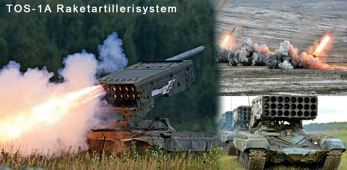 TOS-1A ännu ett mobilt raketartillerisystem, men mycket mer skrämmande med sina termobariska raketer/vakuumbomber, vilka kan slita inälvor ur kroppen på offren. Den ser t.o.m. mer skrämmande ut än BM Grad-21.