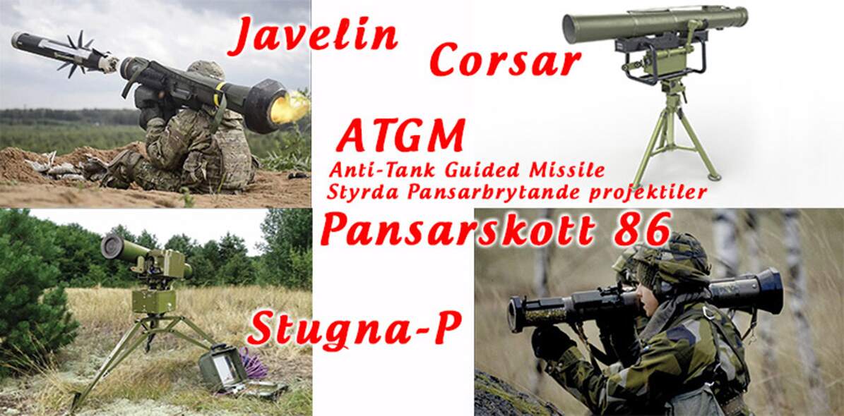 Här syns de pansarbrytande vapen, vilka blivit de tappra försvararnas favoriter; de är; Javelin, Stugna-P, Corsar och Pansarskott 86. Vilket mod, att smyga fram till stridsvagnen för den perfekta träffen…
