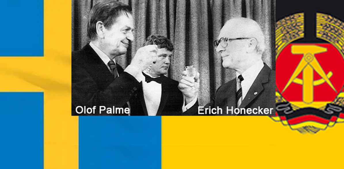 Sverige och DDR. Sverige hade välutvecklade kontakter med Östtyskland, vilket inte var populärt åt höger.