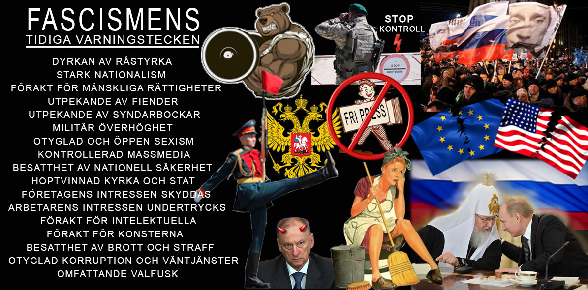 Fascismens tidiga varningstecken och de motsvarar ganska exakt vad som pågår i dagens Ryssland