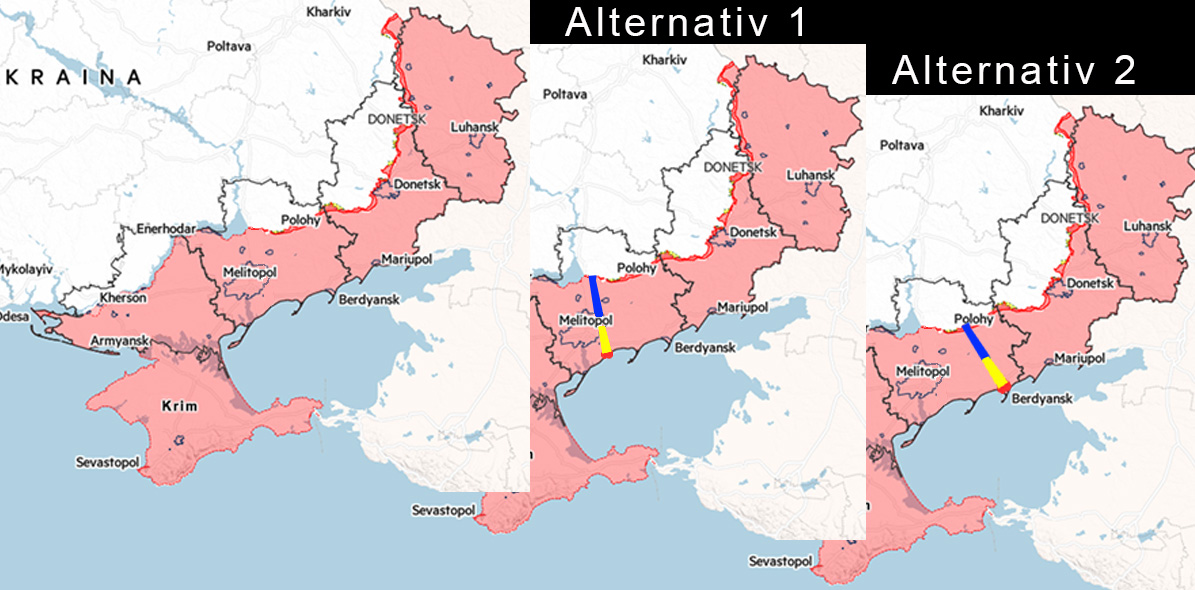 Det förefaller som om Ukraina kommer att försöka slå sig fram till sydkusten för att skära av ryssarnas kommunikation och logistikvägar.