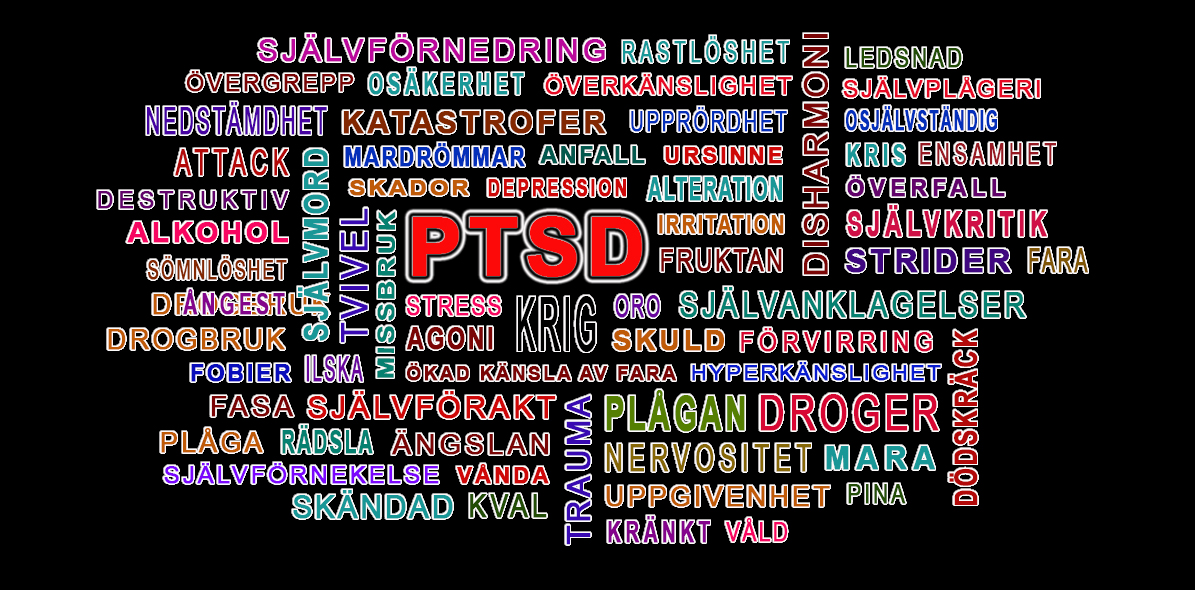 PTSD , Posttraumatisk stressyndrom, kan vara ett jobbigt och besvärligt tillstånd, vilket bl a hindrar personlig utveckling.