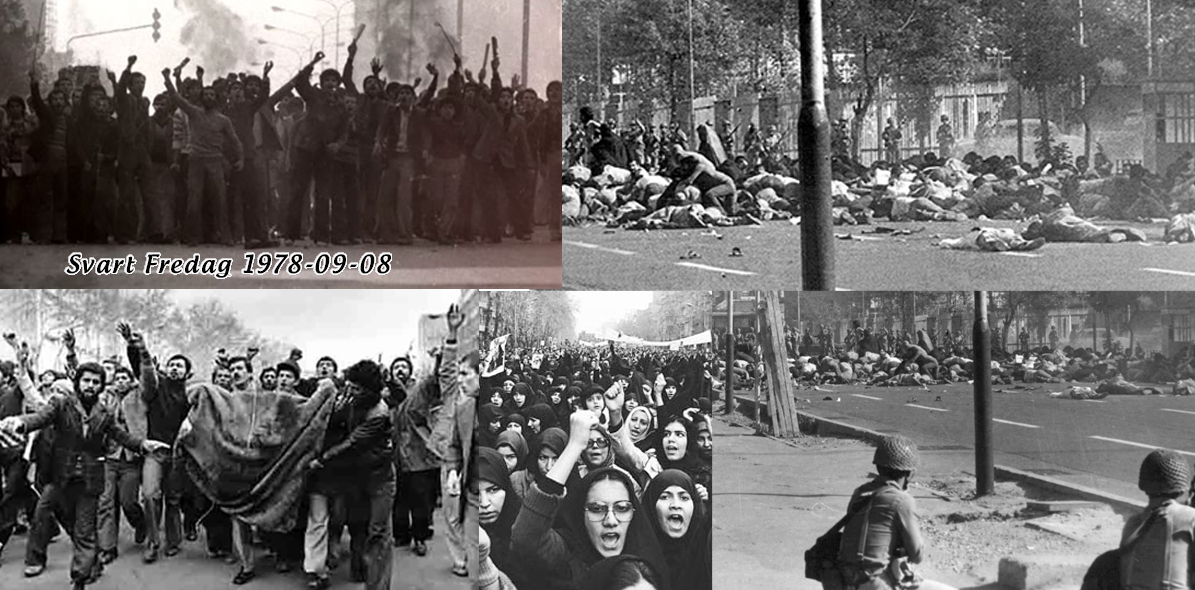 I Teheran öppnade polis och militär 1978-09-08 eld mot fredliga demonstranter och dödade över 100 medborgare och sårade ett par tusen. Detta innebar Game Over för Shah och dynastin Pahlavi.