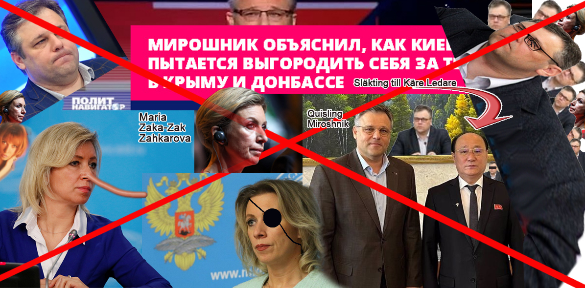 Vad är detta för degenererade människor? Rodion Miroshnik, är ju en förrädare och quisling från Luhansk och Maria Zakharova är en särskilt osympatisk och vidrig person, har det efter Lavrov.