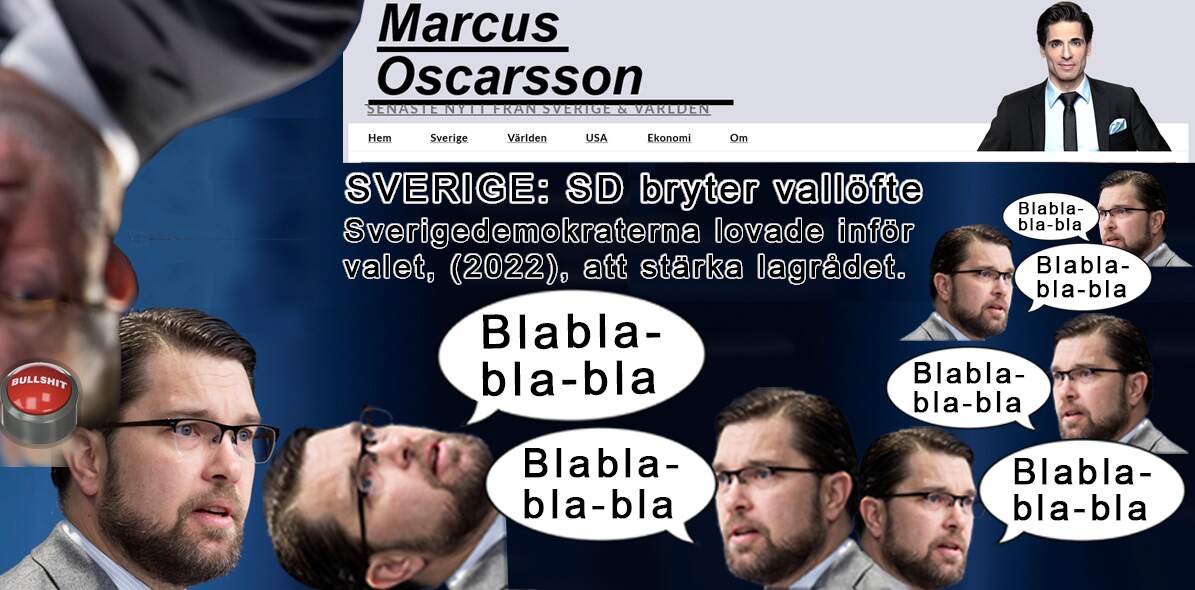 Aj-aj-aj, Jimmie, de första lärdomarna i realpolitik. Löftet att stärka lagrådet skulle förhindrat (SD):s skuggpolitik, därav löftesbrottet, vilket därtill möjliggjorde Strömmers dynga. Aj-aj-aj, Jimmie, du med, bara bullshit, bara snack!